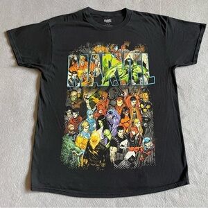 Marvel Comics Superhero & Villains Men’s T-Shirt Size Large Black
